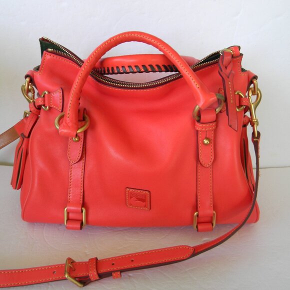 DOONEY & BOURKE FLORENTINE LEATHER SATCHEL STRAWBERRY RARE HTF - Picture 1 of 12